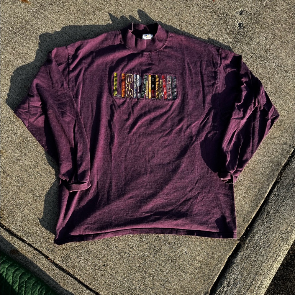 Vintage 90s purple library book tee Size XXL